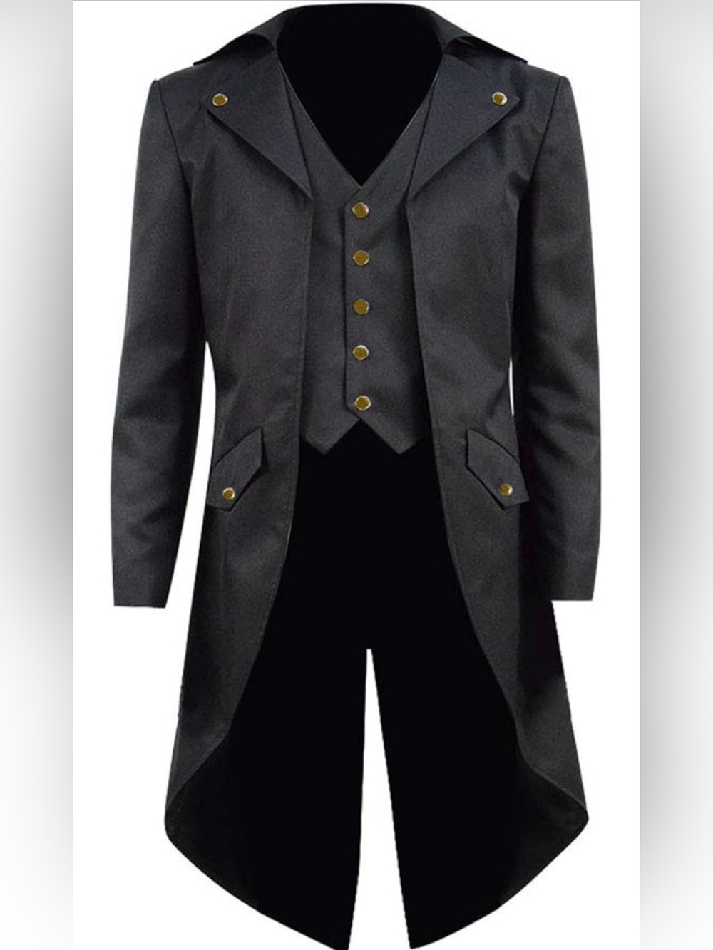 Steampunk Gothic Costume Set Tailcoat Top Hat & Flip-Up Glasses Kids Size 8 - Picture 2 of 10